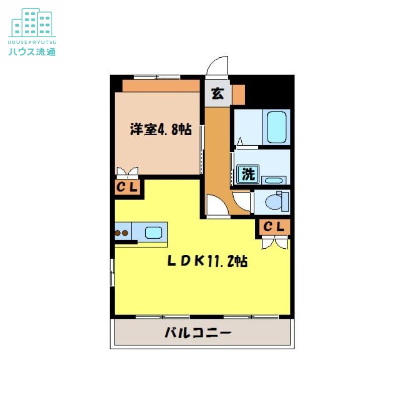 エンソララード(1LDK/2階)の間取り写真