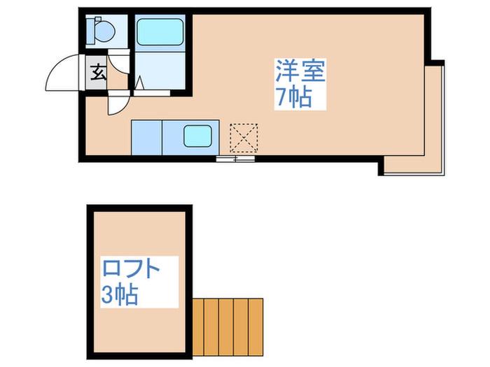 きらり豊平(ワンルーム/2階)の間取り写真