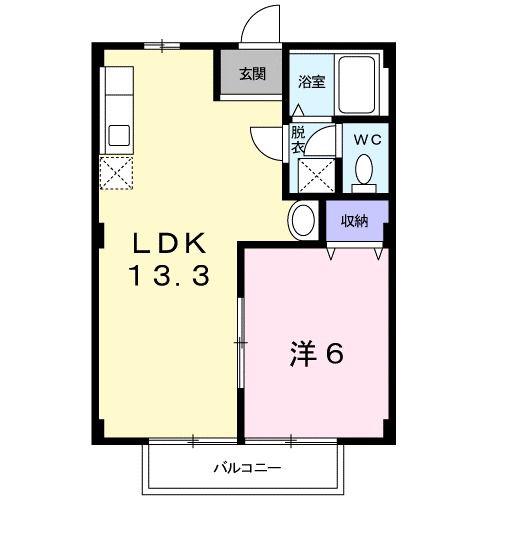 グリーンハイツカワムラ(1LDK/1階)の間取り写真