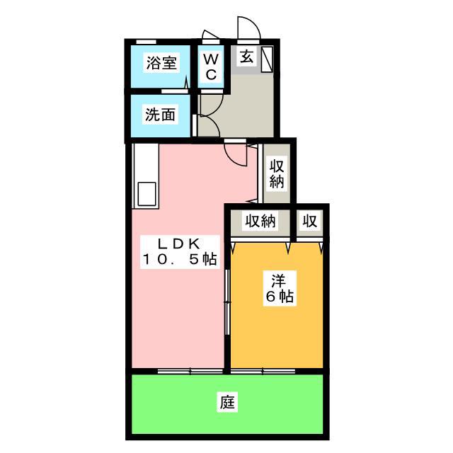 向日葵II(1LDK/1階)の間取り写真