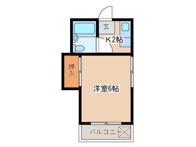 マルメゾン(1K/1階)の間取り写真