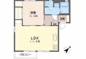 コーポすばるA(1LDK/2階)の間取り写真