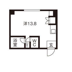 北ハウス(ワンルーム/2階)の間取り写真