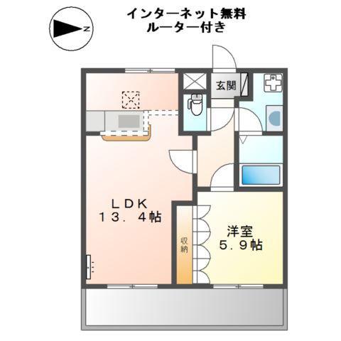 ヴィクトリーステージII(1LDK/1階)の間取り写真