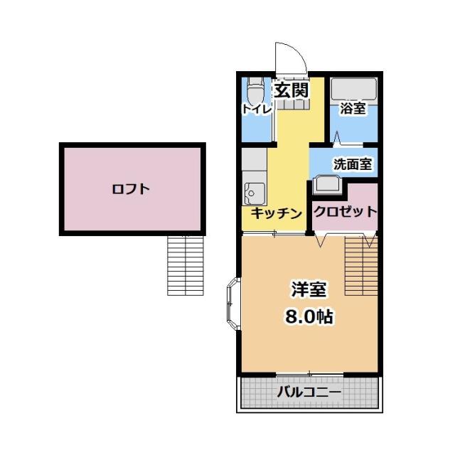 カナールASAMI PART1(1K/2階)の間取り写真