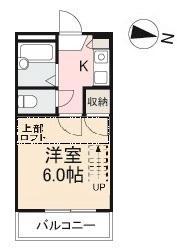 福岡レジデンスB(1K/1階)の間取り写真