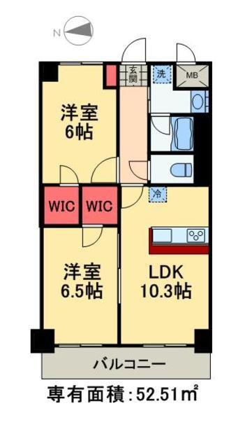 チェスナット西大島(2LDK/3階)の間取り写真