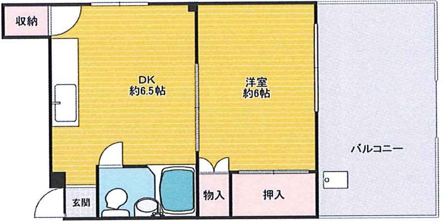 クリスタル高倉(1DK/4階)の間取り写真