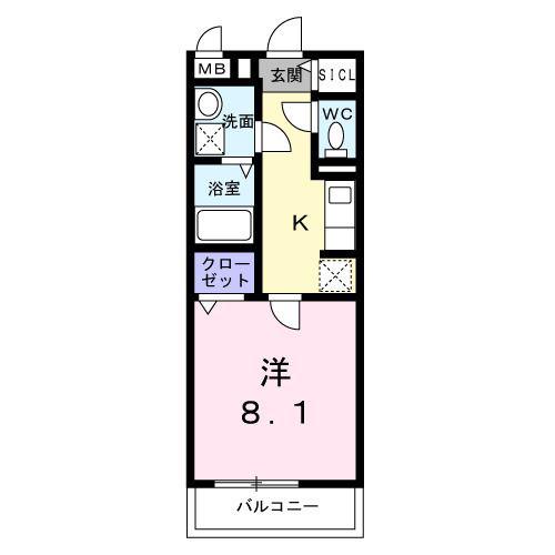 ブレーメンハウス(1K/2階)の間取り写真