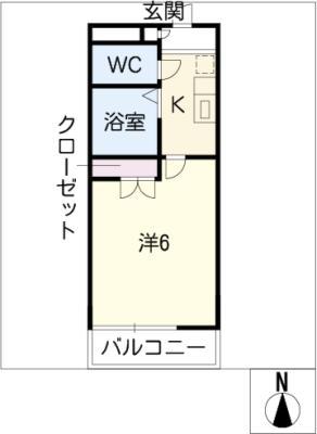 アデナック14(1K/1階)の間取り写真