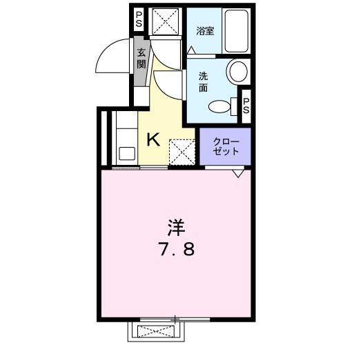 メゾン ミニヨン(1K/2階)の間取り写真