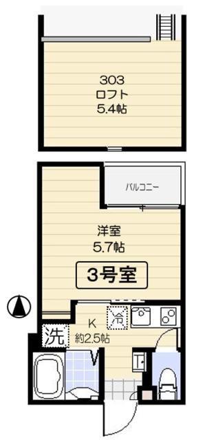 ATEASE東日暮里(1K/3階)の間取り写真