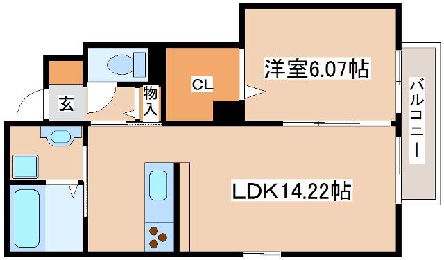 セルヴィス デ エスプリ(1LDK/1階)の間取り写真