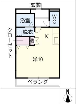 ヴォールYS(ワンルーム/2階)の間取り写真
