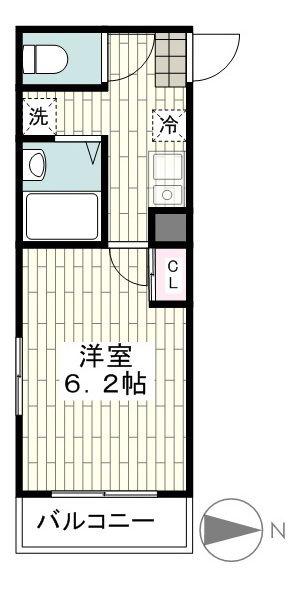 プランドール久木町(1K/2階)の間取り写真