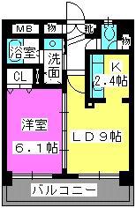 サン・トルース駅南(1LDK/4階)の間取り写真