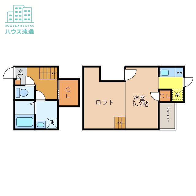 CB鳥栖フェリシア(1K/2階)の間取り写真