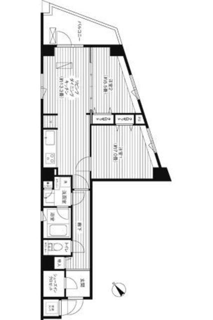 コスモリード新宿余丁町(2LDK/5階)の間取り写真