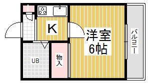 アビーロード橿原神宮前(1K/1階)の間取り写真