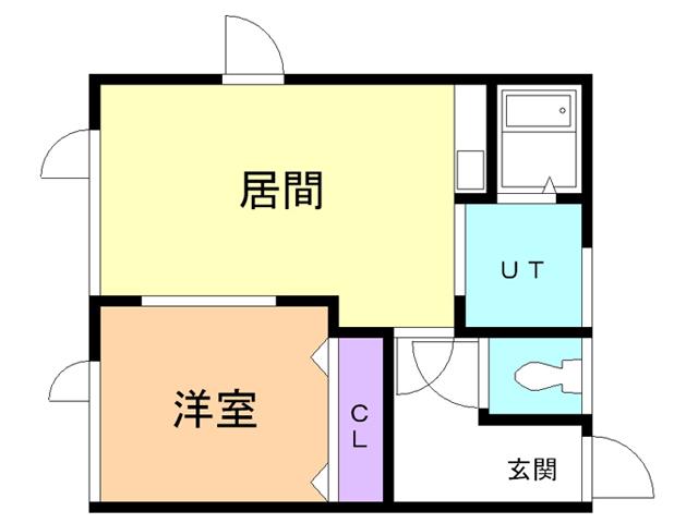 若山ハイツ大谷(1LDK/2階)の間取り写真
