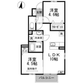 ソレイユ ヴィラージュM(2LDK/1階)の間取り写真
