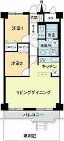ライオンズマンション平岸第3(2LDK/1階)の間取り写真