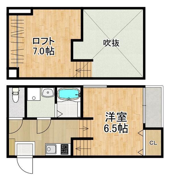 MODERN PALAZZO 貝津PRIME(1SK/1階)の間取り写真