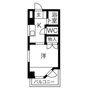 ホーメスト東山(1K/3階)の間取り写真