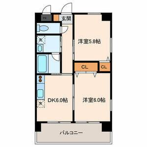スクエア瑞江(2DK/5階)の間取り写真