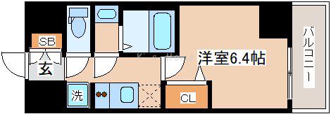 CREST TAPP DITA 神戸西パークフロント(1K/12階)の間取り写真