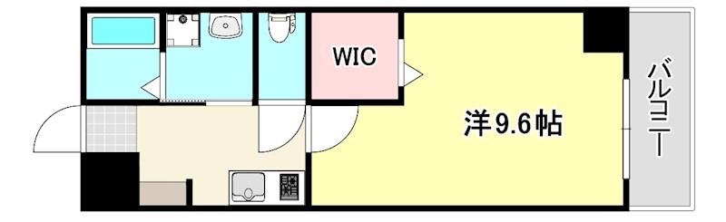 セオリー神戸ドミール(1K/9階)の間取り写真