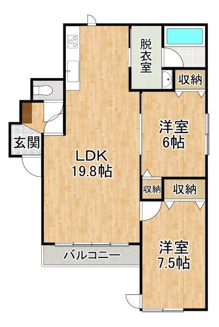 ウエスト蔵(2LDK/3階)の間取り写真