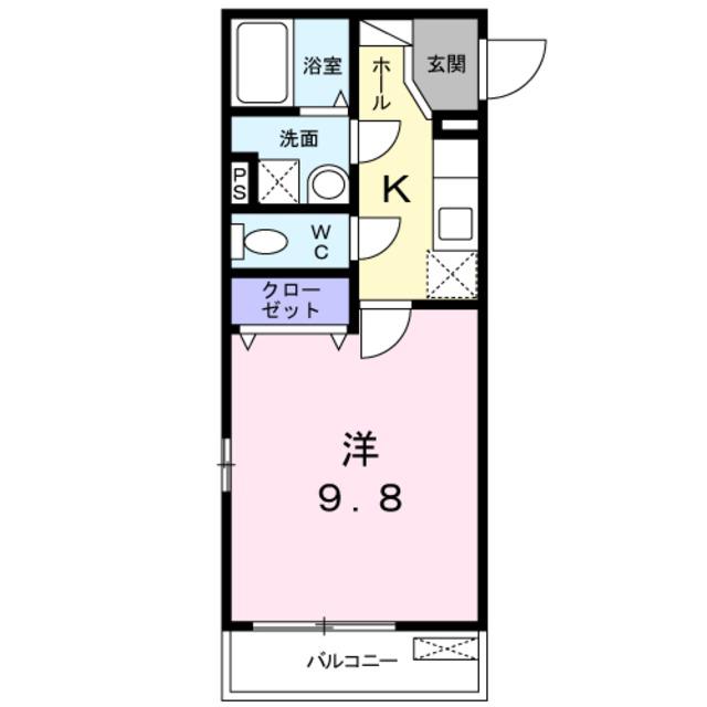 アイビーコート山崎(1K/2階)の間取り写真