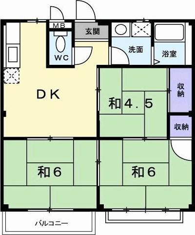 リバーサイドみうらII(3DK/2階)の間取り写真