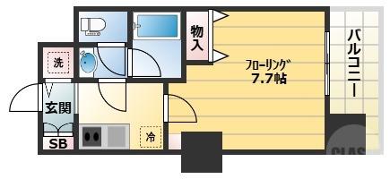 東明マンション新東(1K/7階)の間取り写真