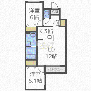 NID・NORD(2LDK/4階)の間取り写真