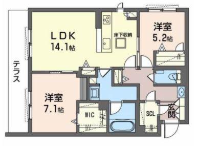 シエクル(2LDK/1階)の間取り写真
