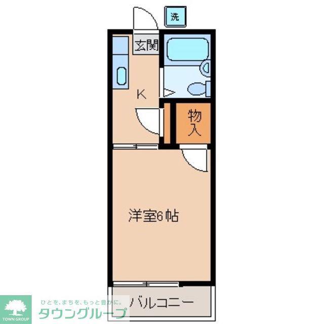 朋栄ハイツ(1K/1階)の間取り写真