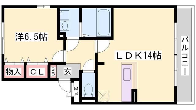 プロスペラール(1LDK/1階)の間取り写真