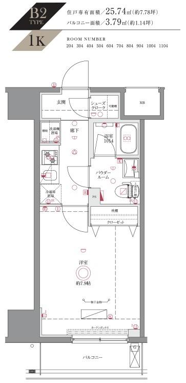 AZEST川崎II(1K/3階)の間取り写真