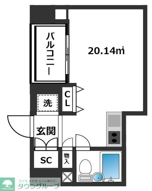 伊勢原七番館(ワンルーム/11階)の間取り写真