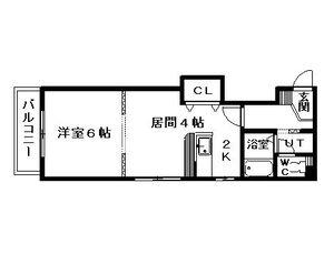 パレノール山鼻南18条(1DK/2階)の間取り写真