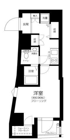 LE-LION牛込柳町(1K/3階)の間取り写真