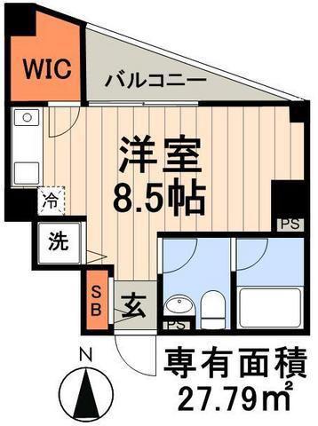 グランリジェール(ワンルーム/2階)の間取り写真
