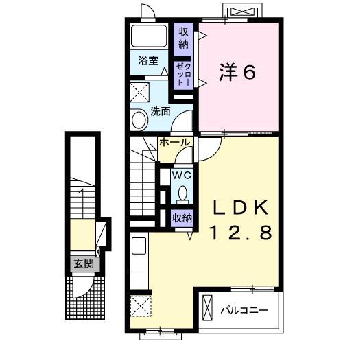 クレールA(1LDK/2階)の間取り写真