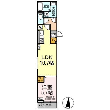 セレスティア小茂根(1LDK/2階)の間取り写真