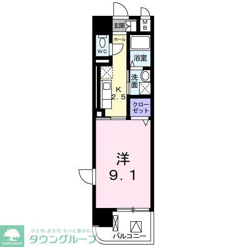 エクセレントファミーリー柏の葉(1K/10階)の間取り写真