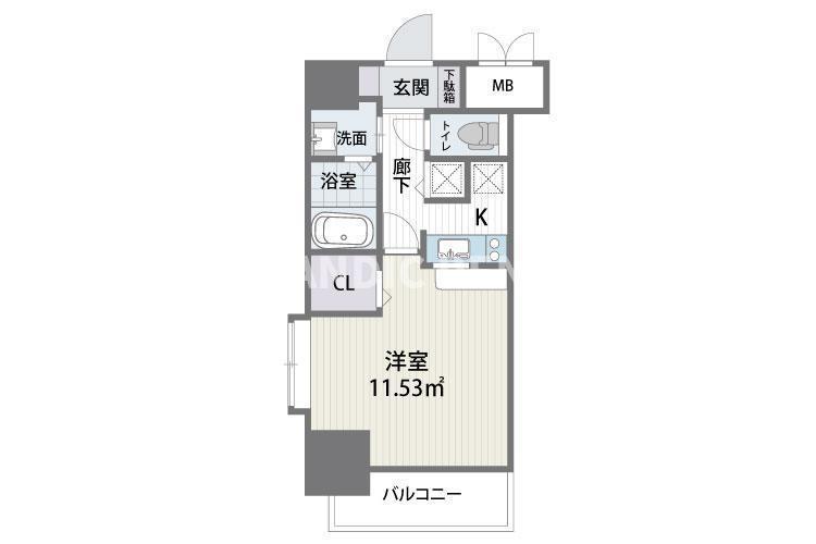 アルティザ博多駅南(1K/14階)の間取り写真