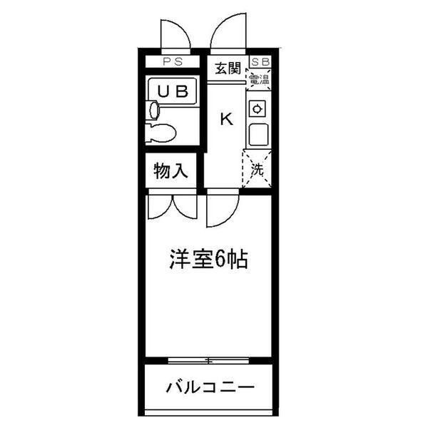 ノースII(1K/1階)の間取り写真