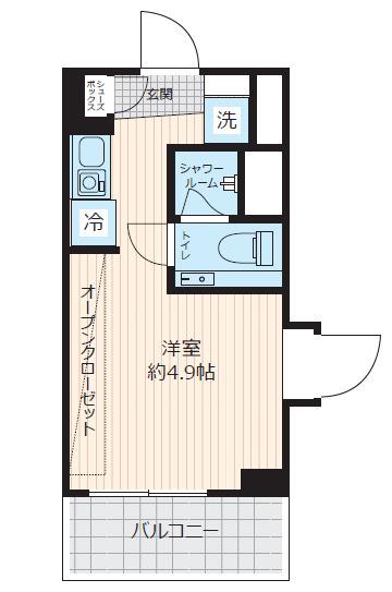 ステラコート横浜白楽(ワンルーム/2階)の間取り写真